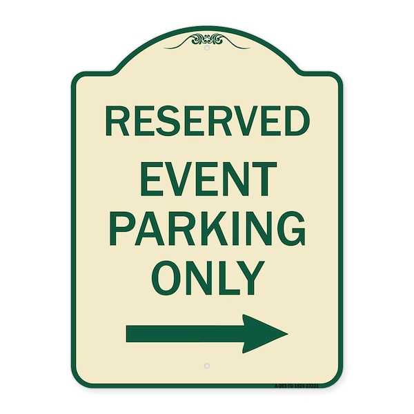 Signmission Reserved Event Parking W/ Right Arrow Heavy-Gauge Aluminum Sign, 24" x 18", TG-1824-23221 A-DES-TG-1824-23221 - main